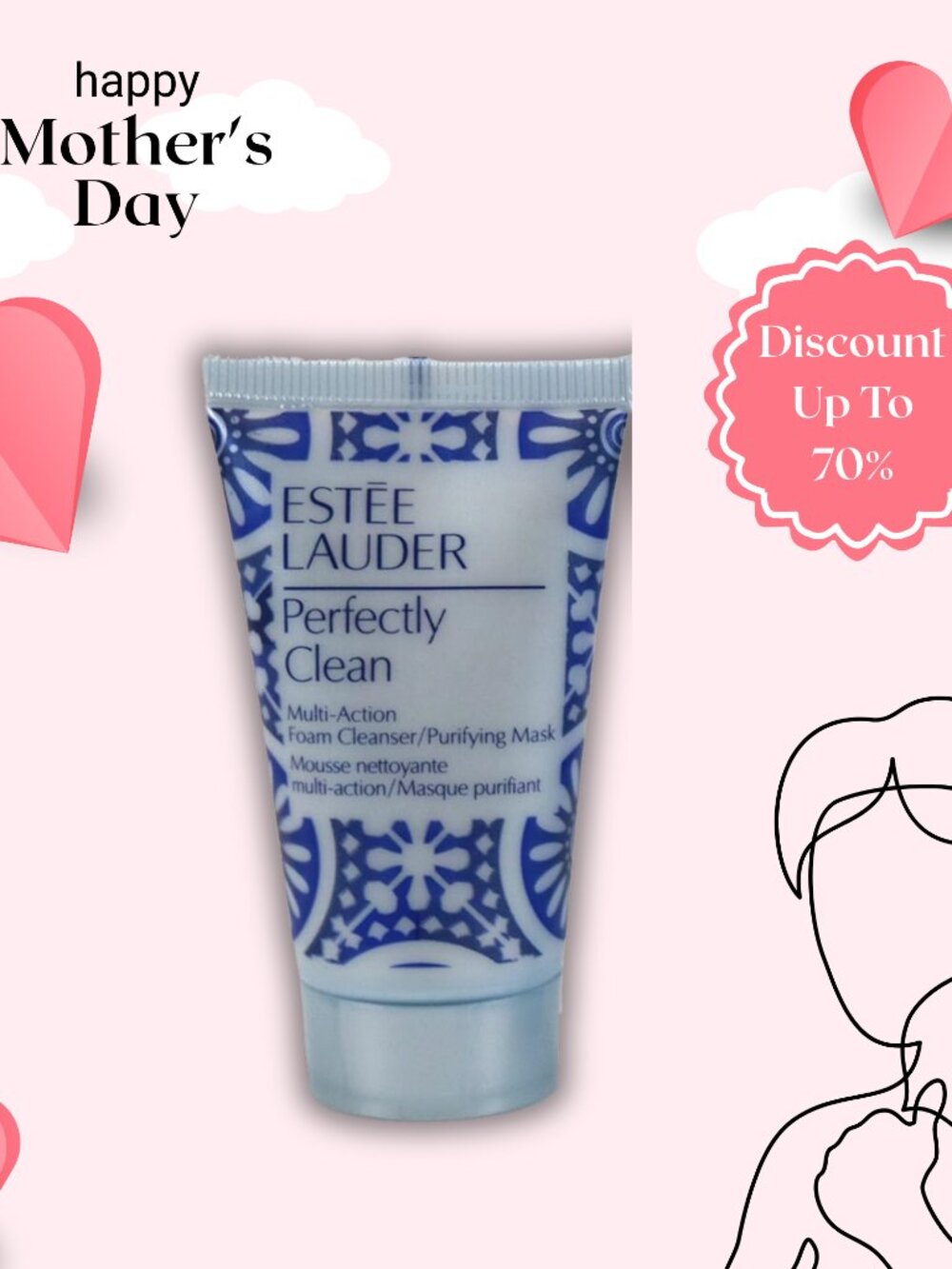 Estee Lauder Perfectly Clean Multi-action Foam Cleanser/ Purifying Mask, 1oz eac